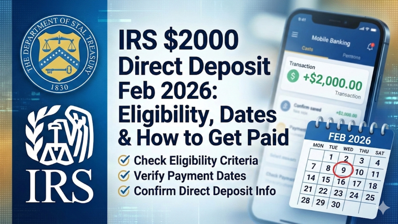IRS $2000 Direct Deposit Feb 2026: Eligibility, Dates & How to Get Paid