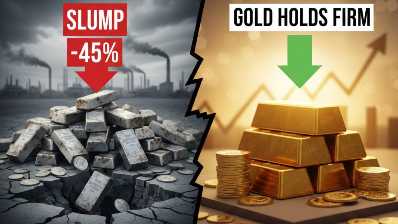 Silver Slumps 45% While Gold Holds Firm: What This Sharp Price Crash Means for Investors