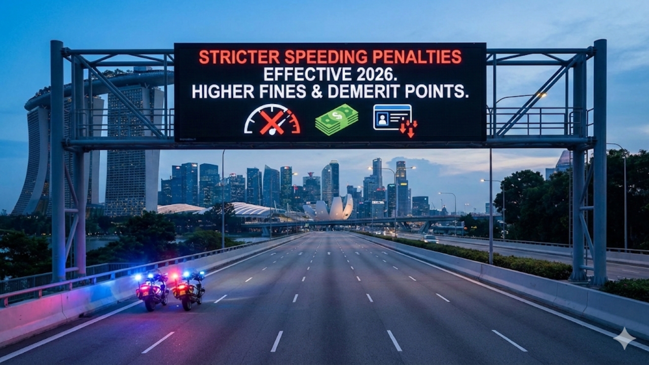 Singapore to Enforce Stricter Speeding Penalties From 2026 with Higher Fines and Demerit Points
