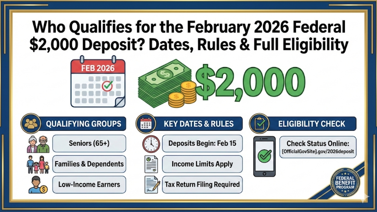 Who Qualifies for the February 2026 Federal $2,000 Deposit? Dates, Rules & Full Eligibility
